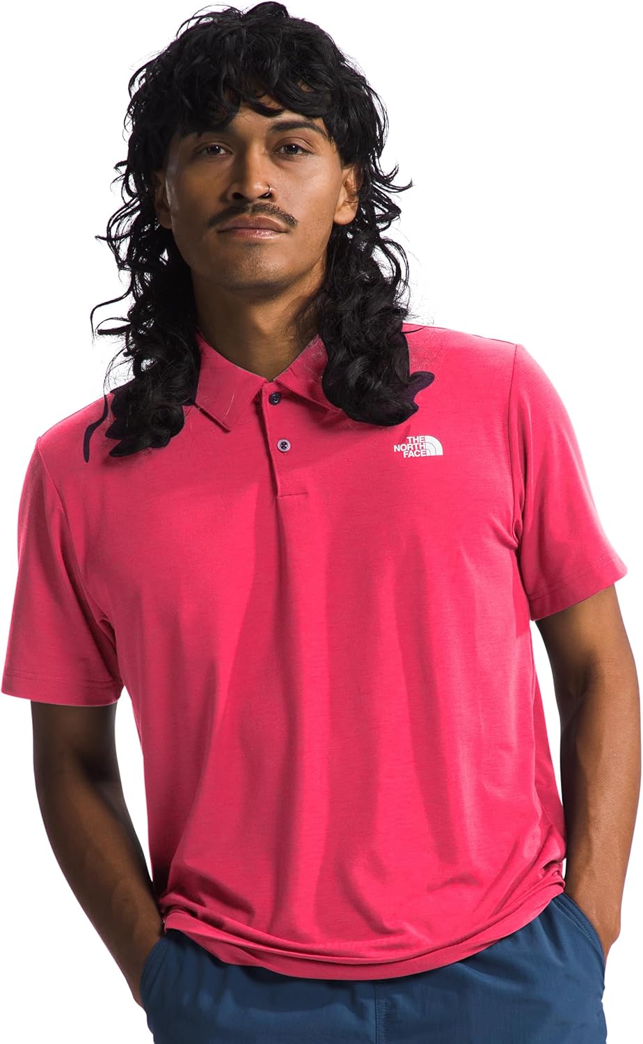 THE NORTH FACE ピンク ストライプ ポロシャツ M お値下げ】THE NORTH FACE ピンク ストライプ ポロシャツ M